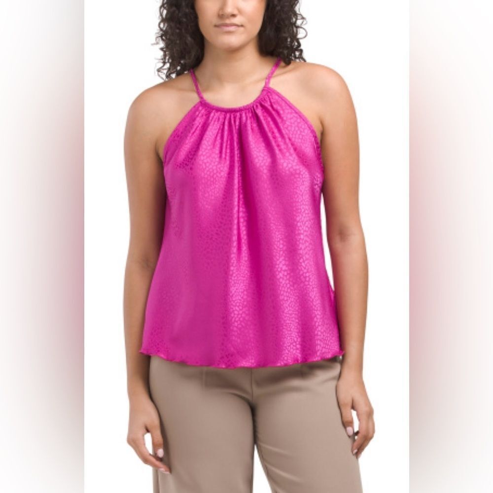 Nicole Miller Magenta Sleeveless Halter Top